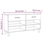 Shoe Cabinet White 102x35x55 cm Engineered Wood - Bargainia.com - 
