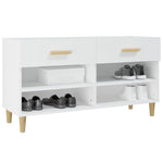 Shoe Cabinet White 102x35x55 cm Engineered Wood - Bargainia.com - 