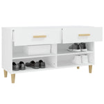 Shoe Cabinet White 102x35x55 cm Engineered Wood - Bargainia.com - 