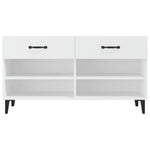 Shoe Cabinet White 102x35x55 cm Engineered Wood - Bargainia.com - 