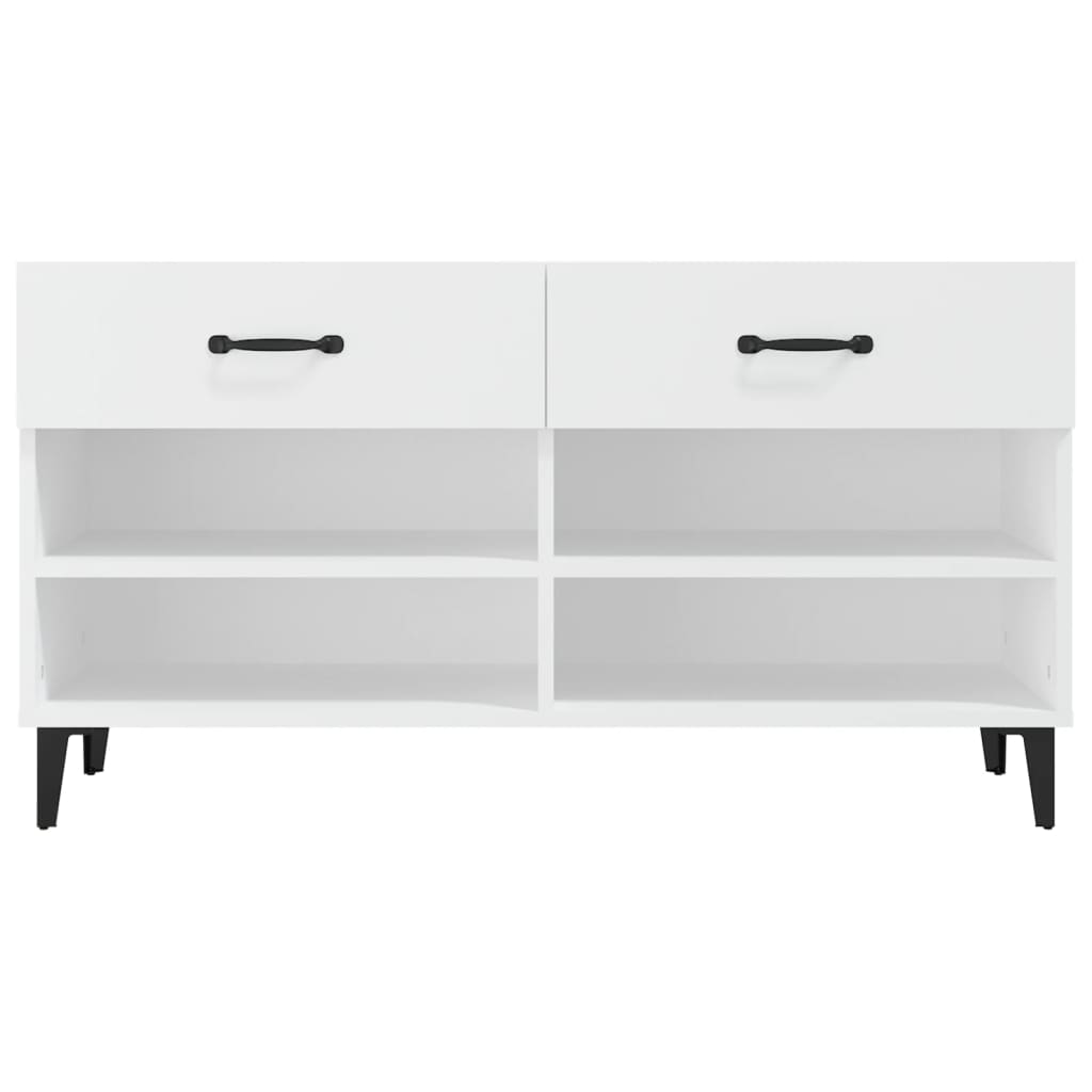 Shoe Cabinet White 102x35x55 cm Engineered Wood - Bargainia.com - 
