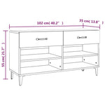 Shoe Cabinet White 102x35x55 cm Engineered Wood - Bargainia.com - 