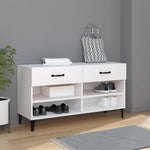 Shoe Cabinet White 102x35x55 cm Engineered Wood - Bargainia.com - 