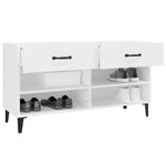 Shoe Cabinet White 102x35x55 cm Engineered Wood - Bargainia.com - 
