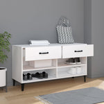 Shoe Cabinet White 102x35x55 cm Engineered Wood - Bargainia.com - 
