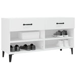 Shoe Cabinet White 102x35x55 cm Engineered Wood - Bargainia.com - 