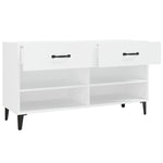 Shoe Cabinet White 102x35x55 cm Engineered Wood - Bargainia.com - 