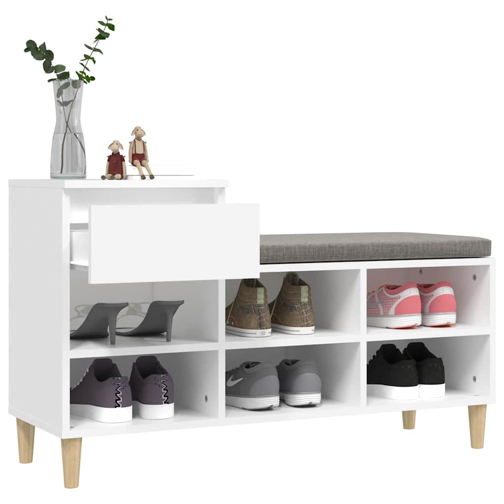Shoe Cabinet White 102x36x60 cm Engineered Wood - Bargainia.com - 