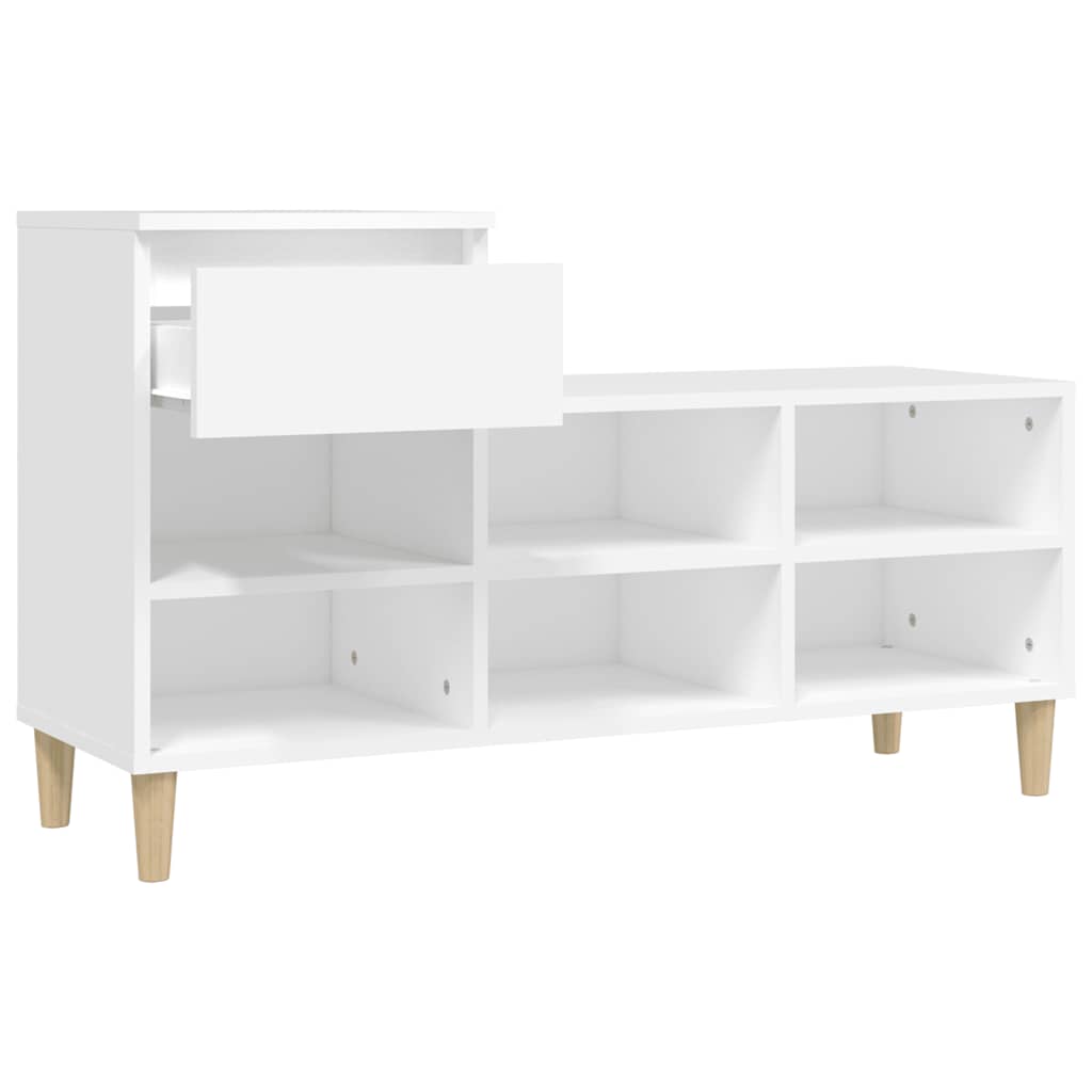 Shoe Cabinet White 102x36x60 cm Engineered Wood - Bargainia.com - 