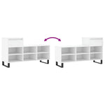 Shoe Cabinet White 102x36x60 cm Engineered Wood - Bargainia.com - 