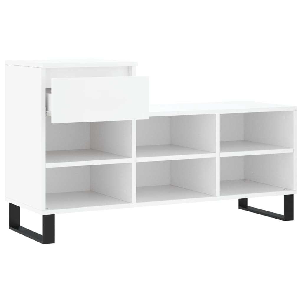 Shoe Cabinet White 102x36x60 cm Engineered Wood - Bargainia.com - 