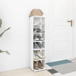 Shoe Cabinet White 27.5x27x102 cm Engineered Wood - Bargainia.com - 