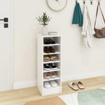 Shoe Cabinet White 31.5x35x90 cm Engineered Wood - Bargainia.com - 