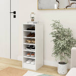 Shoe Cabinet White 31.5x35x90 cm Engineered Wood - Bargainia.com - 
