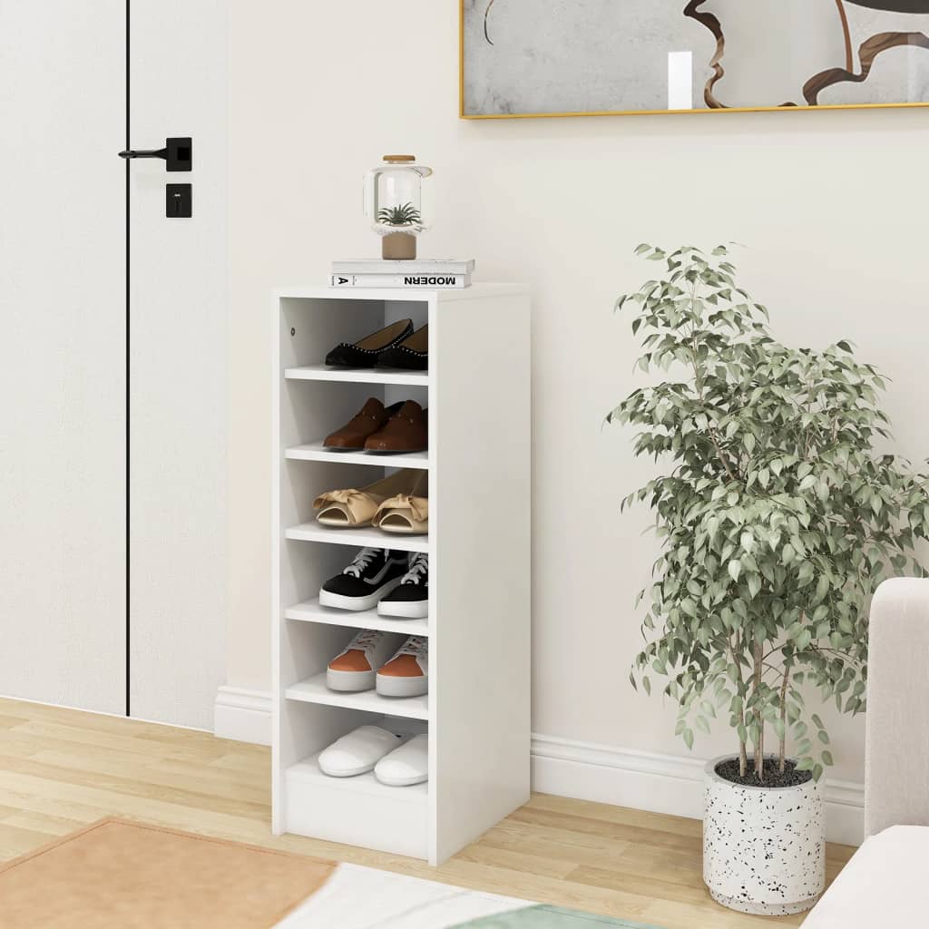 Shoe Cabinet White 31.5x35x90 cm Engineered Wood - Bargainia.com - 