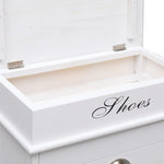 Shoe Cabinet White 50x28x98 cm Paulownia Wood - Bargainia.com - 