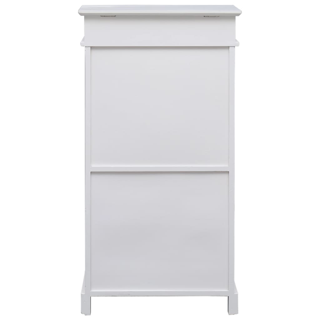 Shoe Cabinet White 50x28x98 cm Paulownia Wood - Bargainia.com - 