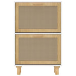 Shoe Cabinet White 52x25x80 cm Engineered Wood&Natural Rattan - Bargainia.com - 