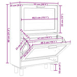Shoe Cabinet White 52x25x80 cm Engineered Wood&Natural Rattan - Bargainia.com - 