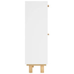 Shoe Cabinet White 52x25x80 cm Engineered Wood&Natural Rattan - Bargainia.com - 
