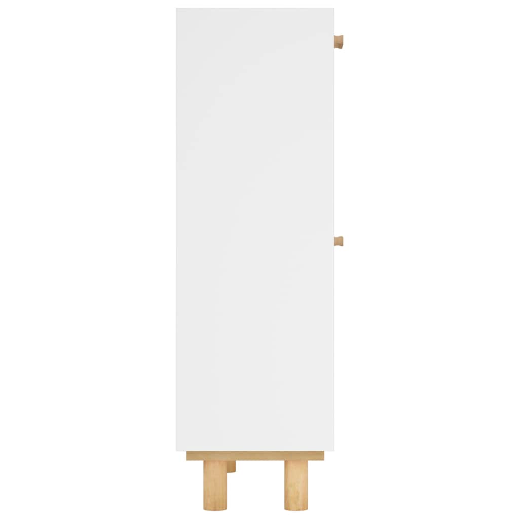 Shoe Cabinet White 52x25x80 cm Engineered Wood&Natural Rattan - Bargainia.com - 