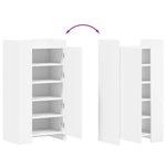 Shoe Cabinet White 52x37.5x100 cm Engineered Wood - Bargainia.com - 