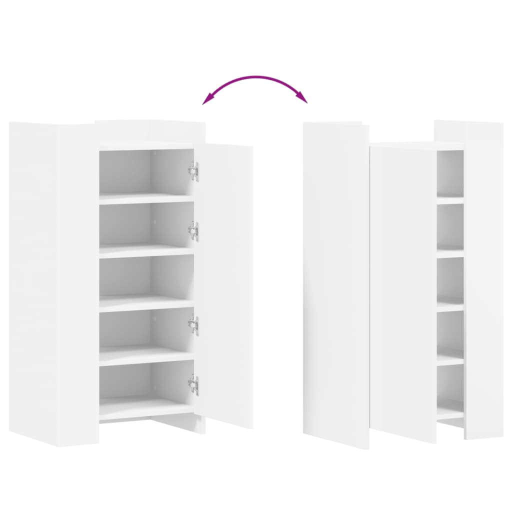 Shoe Cabinet White 52x37.5x100 cm Engineered Wood - Bargainia.com - 