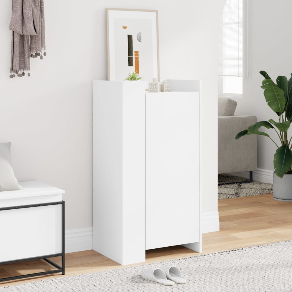 Shoe Cabinet White 52x37.5x100 cm Engineered Wood - Bargainia.com - 