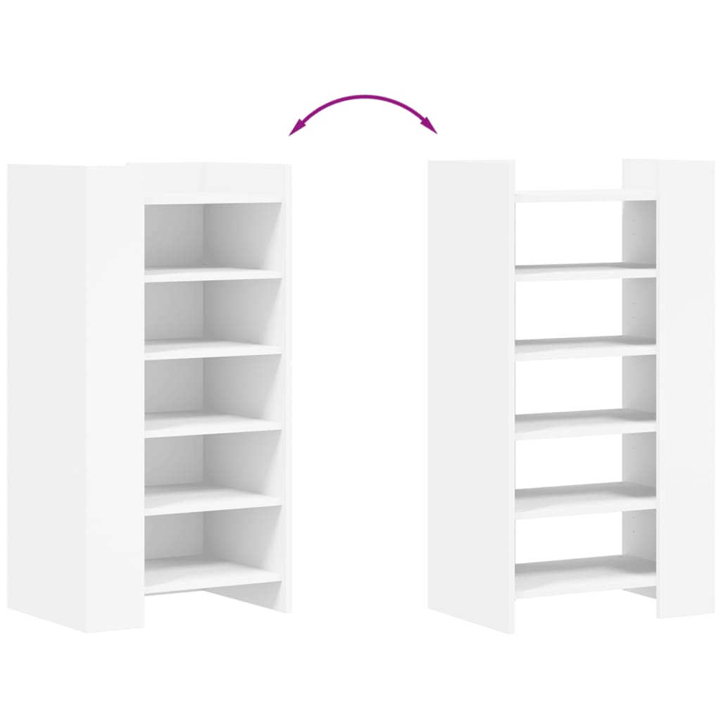 Shoe Cabinet White 52x37.5x100 cm Engineered Wood - Bargainia.com - 