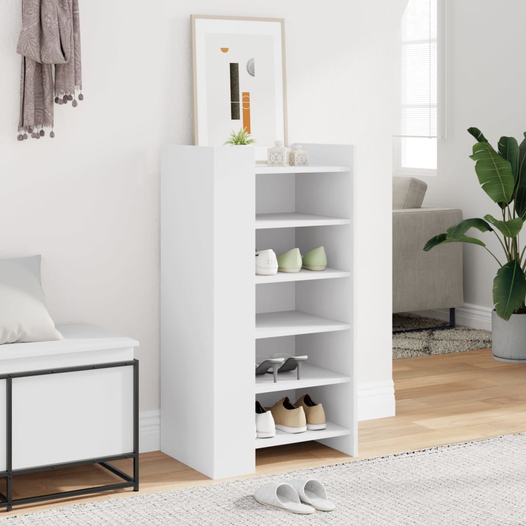 Shoe Cabinet White 52x37.5x100 cm Engineered Wood - Bargainia.com - 