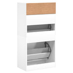 Shoe Cabinet White 60x34x116 cm Engineered Wood - Bargainia.com - 