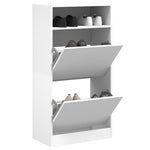 Shoe Cabinet White 60x34x116 cm Engineered Wood - Bargainia.com - 
