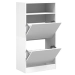 Shoe Cabinet White 60x34x116 cm Engineered Wood - Bargainia.com - 