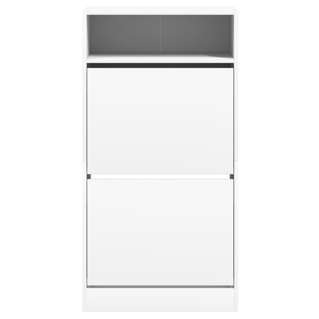 Shoe Cabinet White 60x34x116 cm Engineered Wood - Bargainia.com - 