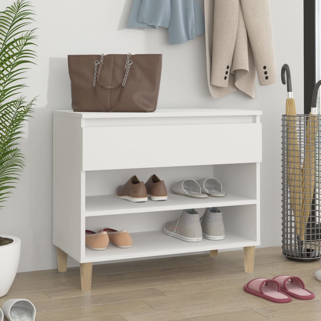 Shoe Cabinet White 70x36x60 cm Engineered Wood - Bargainia.com - 
