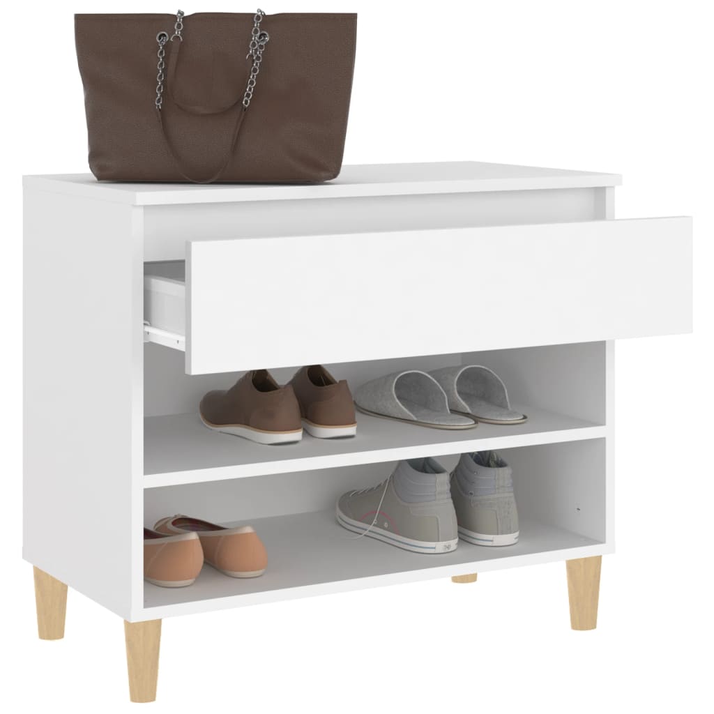 Shoe Cabinet White 70x36x60 cm Engineered Wood - Bargainia.com - 
