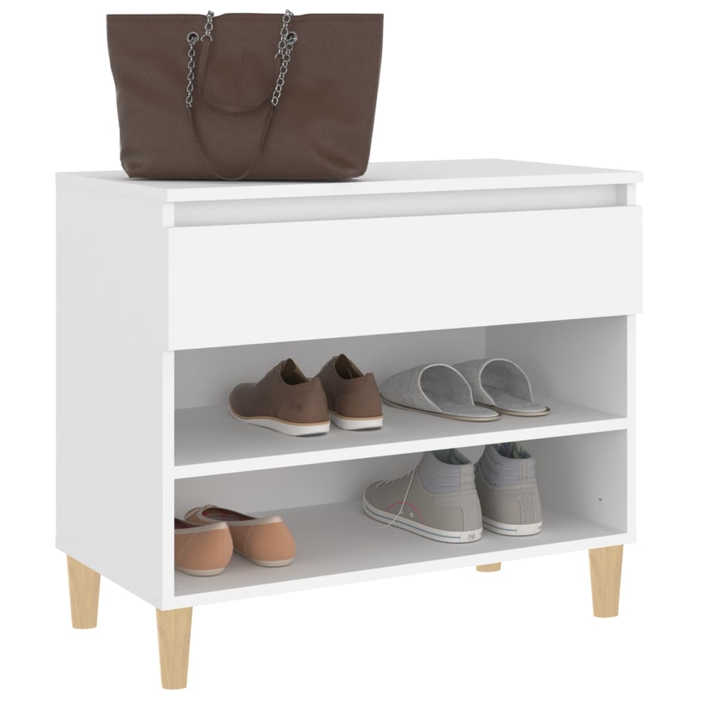 Shoe Cabinet White 70x36x60 cm Engineered Wood - Bargainia.com - 