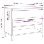 Shoe Cabinet White 70x36x60 cm Engineered Wood - Bargainia.com - 