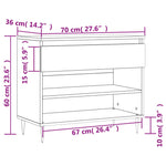 Shoe Cabinet White 70x36x60 cm Engineered Wood - Bargainia.com - 