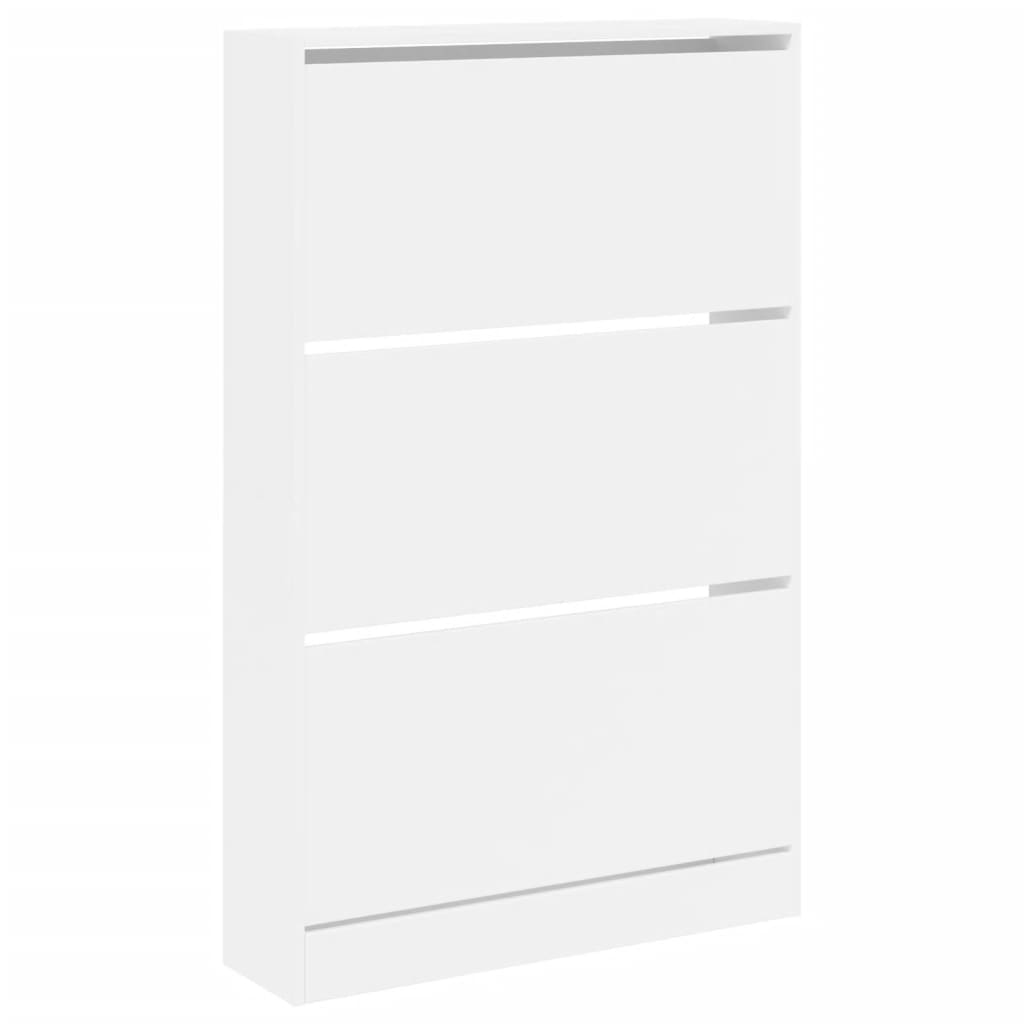 Shoe Cabinet White 80x21x125.5 cm Engineered Wood - Bargainia.com - 