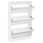 Shoe Cabinet White 80x21x125.5 cm Engineered Wood - Bargainia.com - 