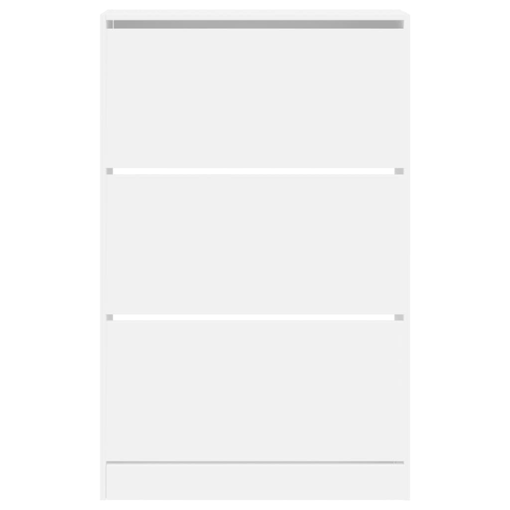 Shoe Cabinet White 80x21x125.5 cm Engineered Wood - Bargainia.com - 