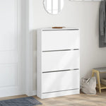 Shoe Cabinet White 80x21x125.5 cm Engineered Wood - Bargainia.com - 