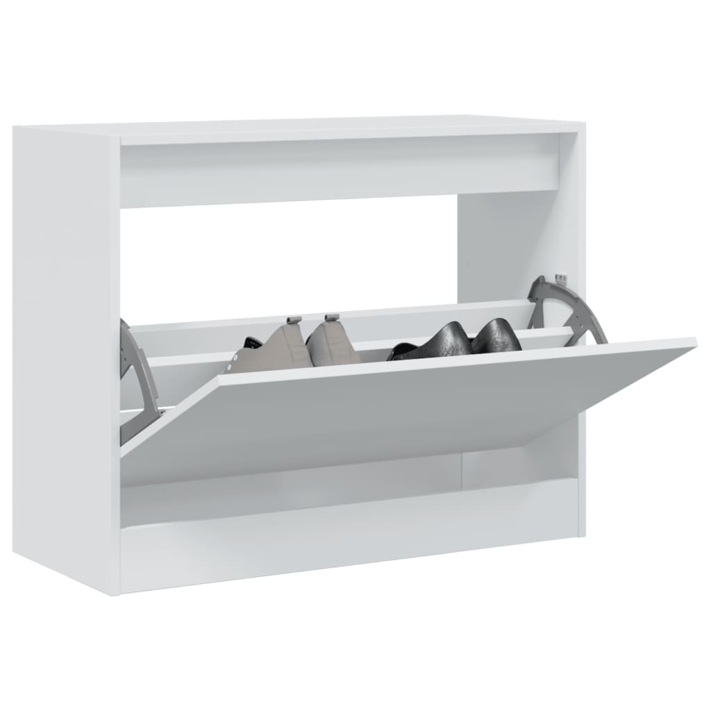 Shoe Cabinet White 80x34x63 cm Engineered Wood - Bargainia.com - 