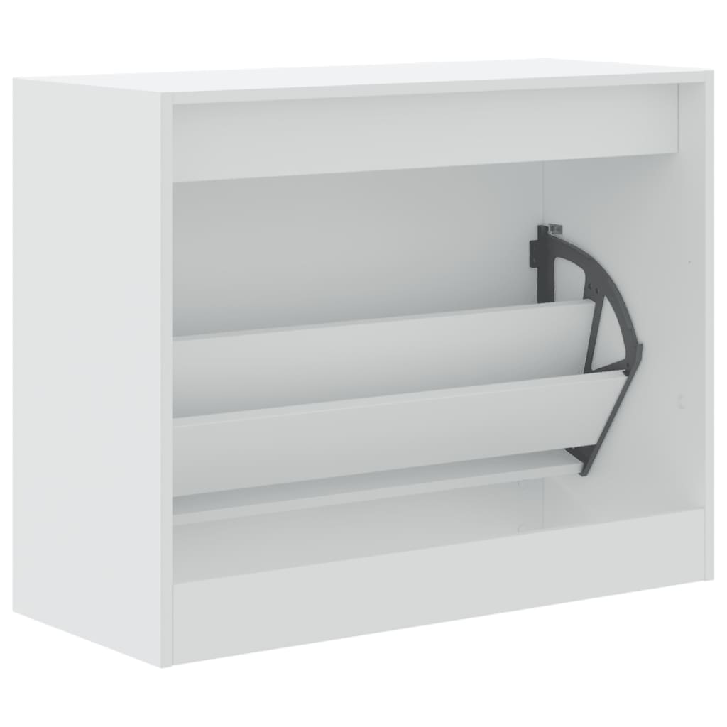 Shoe Cabinet White 80x34x63 cm Engineered Wood - Bargainia.com - 