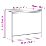 Shoe Cabinet White 80x34x63 cm Engineered Wood - Bargainia.com - 