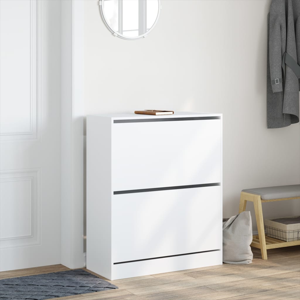 Shoe Cabinet White 80x34x96.5 cm Engineered Wood - Bargainia.com - 