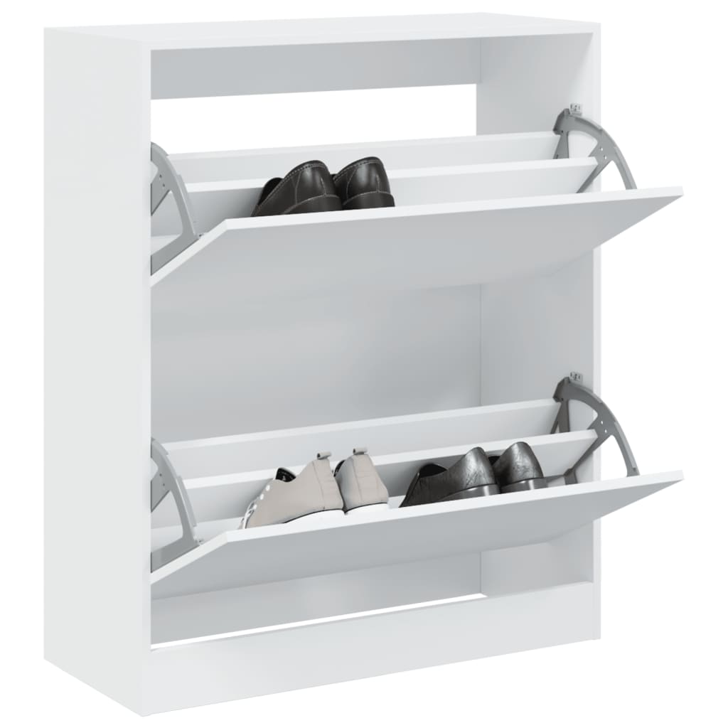 Shoe Cabinet White 80x34x96.5 cm Engineered Wood - Bargainia.com - 