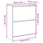 Shoe Cabinet White 80x34x96.5 cm Engineered Wood - Bargainia.com - 
