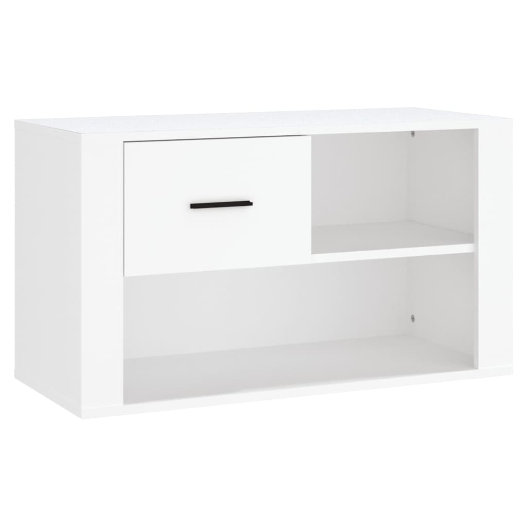 Shoe Cabinet White 80x35x45 cm Engineered Wood - Bargainia.com - 